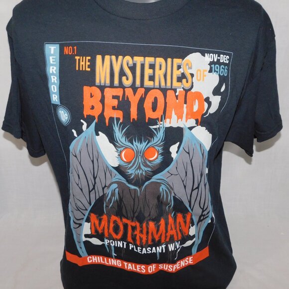 Loot Crate Mysteries of Beyond MOTHMAN Comic Mens L Black Graphic Shirt - Picture 3 of 7